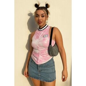 FILA MSGM Tank Top‎ Womens Small Pink Tie Dye Athletic Tennis Performance Preppy